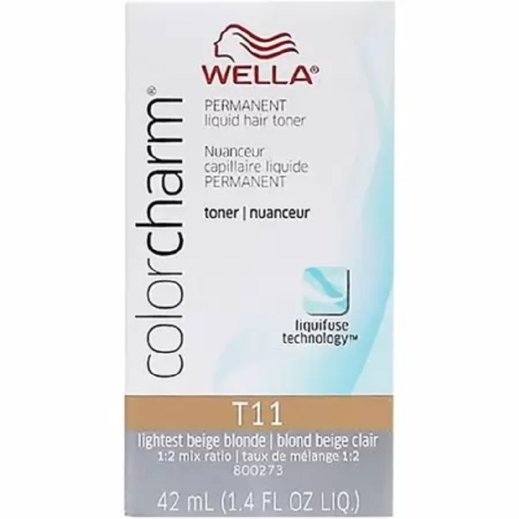 Wella Color Charm Liquid Permanent Hair Color Toner - T11 - Lightest Beige Blonde - 1.4oz