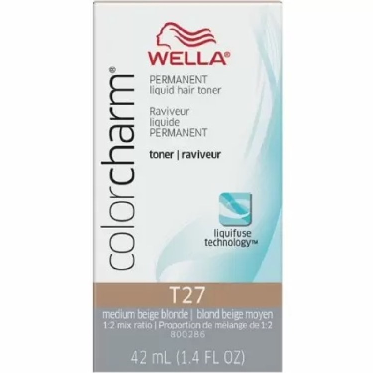 Wella Color Charm Liquid Permanent Hair Color Toner - T27 - Med Beige - 1.4oz