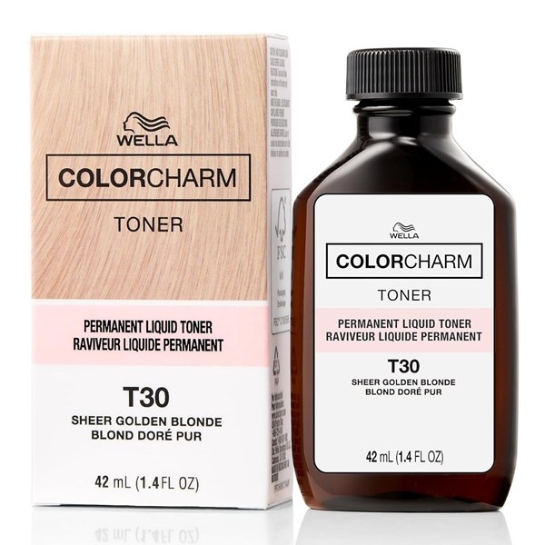 Wella Color Charm Permanent Liquid Hair Toner 1.4oz #T30 - Sheer Golden Blonde