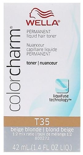 Wella Color Charm Liquid Permanent Hair Color Toner T35 - Beige Blonde 1.4oz