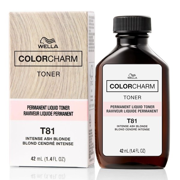Wella Color Charm Permanent Liquid Hair Toner 1.4oz #T81 - Intense Ash Blonde