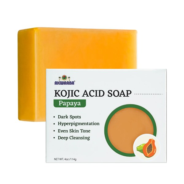 Akwaaba Kojic Acid Soap Bar - #KJ01 - 4oz - Papaya