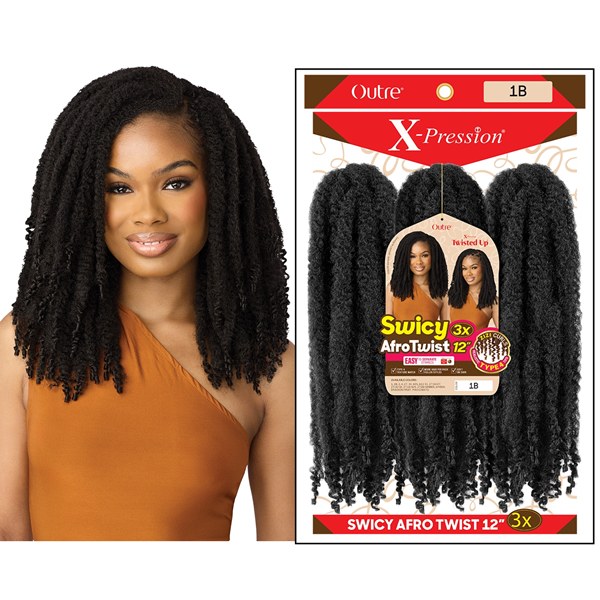 X-Pression 3X Swicy Afro Twist 12 Inch - # 1B