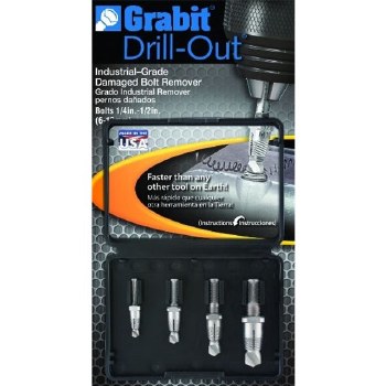 4PC DRILL-OUT BROKEN BOLT EXTRACTOR