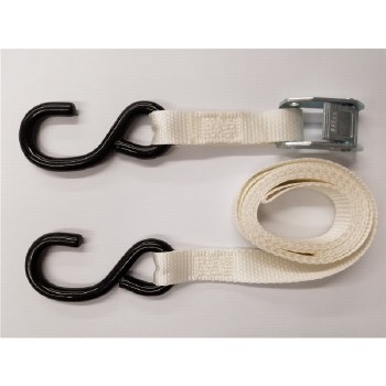 1"x9' WHITE PULL STRP, 2 S HKS