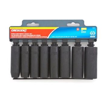 8PC 1/2" DR DEEP IMPACT SAE SOCKET SET