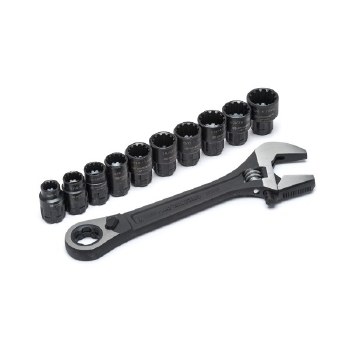11PC PASS-THRU ADJUSTABLE WRENCH/SOCKET SET