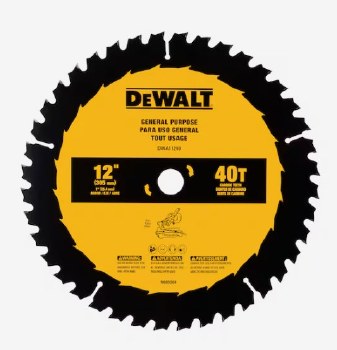 12" x 40T CIRC SAW BLD 1"ARB