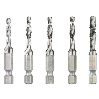 5PC SAE DRILL TAP SET 1/4"HEX