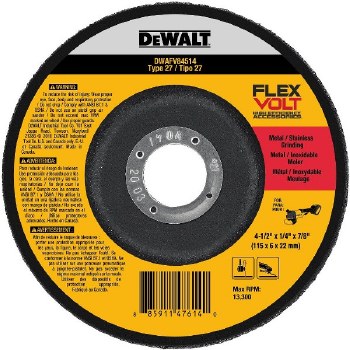 METAL GRINDING WHEEL 4-1/2x1/4x7/8"