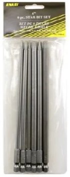6 PC 6"  TORQUE SCREW BITS