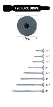 1-1/2" POWERHEAD WOOD SCREWS