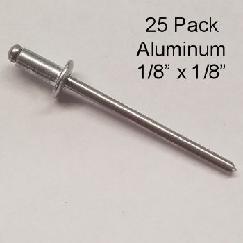 25PK ALUM RIVETS 1/8" x 1/8"