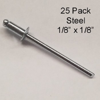 25PK STEEL RIVETS 1/8" x 1/8"