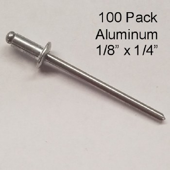100PK ALUM RIVETS 1/8" x 1/4"