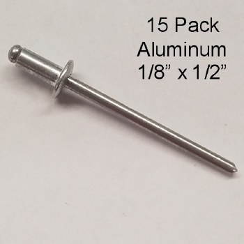15PK ALUM RIVETS 1/8" x 1/2"