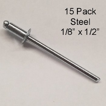 15PK STEEL RIVETS 1/8" x 1/2"