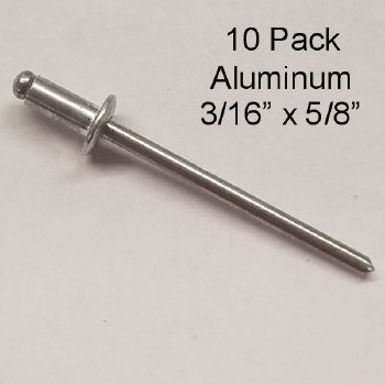 10PK ALUM RIVETS 3/16" x 5/8"