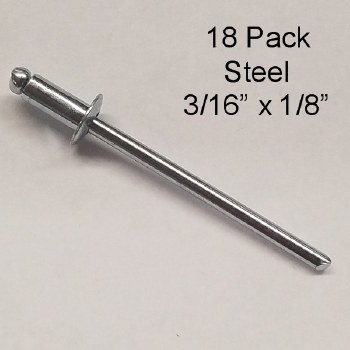 18PK STEEL RIVETS 3/16" x 1/8"