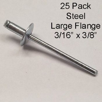 25PK STEEL RIVETS 3/16" x 3/8"