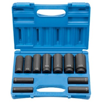 1/2" DRIVE 11PC DEEP SOCKET SET 8POINT