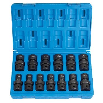 1/2" DRIVE 13PC STANDARD UNIVERSAL MM 6POINT
