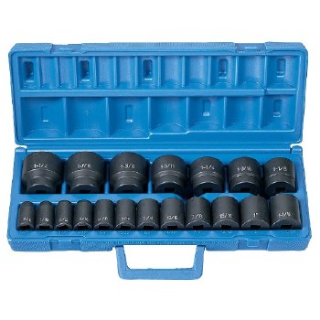 1/2" DRIVE 19PC STANDARD SAE 6POINT