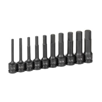 1/2" DRIVE 10PC 4" SAE HEX DRIVER
