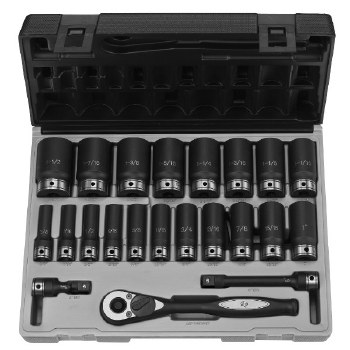 1/2" DRIVE 22PC DEEP SAE DUO 6POINT