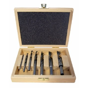 7PC BRAD POINT IN WOODEN BOX