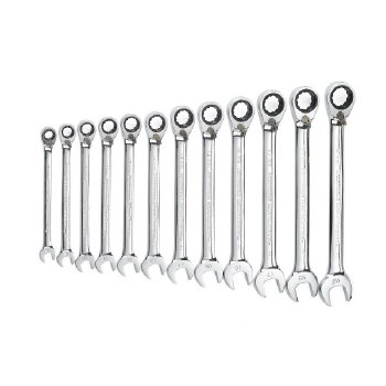 12PC REVERSIBLE COMBINATION RATCHETING WRENCH SET 8-19 MM