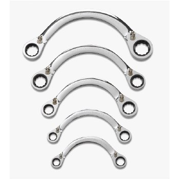 5PC HALF MOON REVERSIBLE RATCHETING WRENCH SET MM