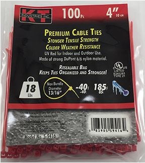 4" RED ULTRA LIGHT DUTY, 100/P