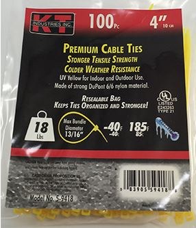 4" YELLOW ULTRA LIGHT DUTY, 10
