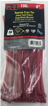 8" RED STANDARD DUTY, 100/PK