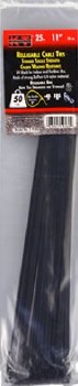 11" RELEASABLE TIE, BLACK 25 P