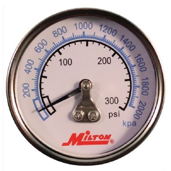 PRESSURE GAUGE 0-300 PSI, BACK