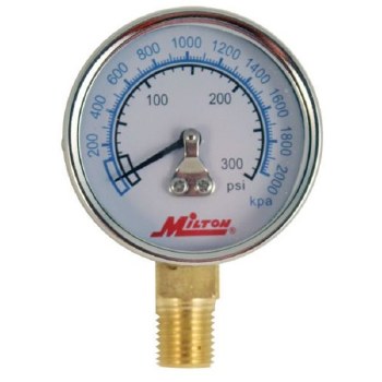 PRESSURE GAUGE 0-300 PSI BOTTO