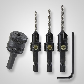 3PC COUNTERSINK SET W/ CHUCK