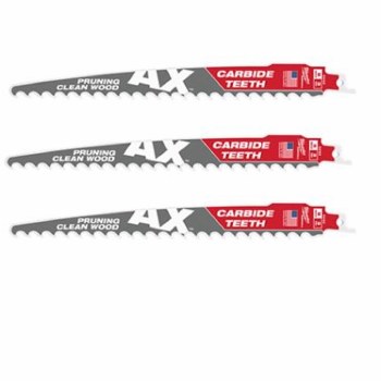 9" 3 TPI The AX with Carbide Teeth for Pruning SAWZALL Bld 3PK