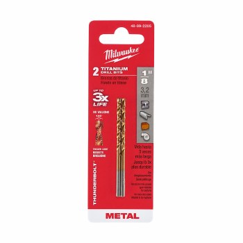 1/8" (2pk)  Titanium Coated Dr