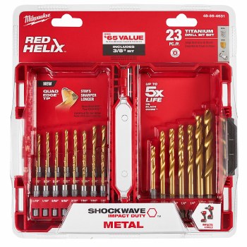 23pc 1/4" HEX TITANIUM DR BITS
