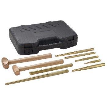 9PC BRASS HAMMER & PUNCH SET