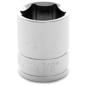 7/8" x 1/2" DR SHALLOW CHROME SOCKET 6PT