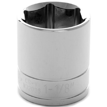 1-1/8"x1/2" DR SHALLOW CHROME SOCKET 6PT