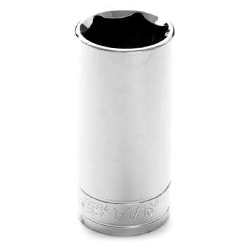 1-1/16"x1/2" DR DEEP CHROME SOCKET 6PT