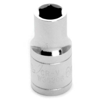 6MM x 1/4" DR SHALLOW CHROME SOCKET 6PT