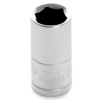 8MM x 1/4" DR SHALLOW CHROME SOCKET 6PT