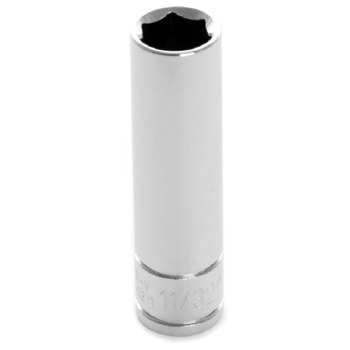 11/32"x1/4" DR DEEP CHROME SOCKET 6PT