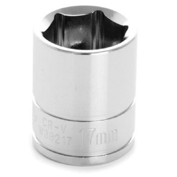 17MM x 3/8" DR SHALLOW CHROME SOCKET 6PT